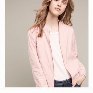 Anthropologie pink bomber jacket